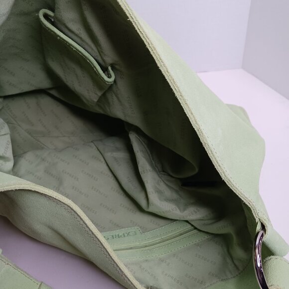 Vintage Express MCM Large Tote Light Green Suede Shoulder Bag - Picture 8 of 14